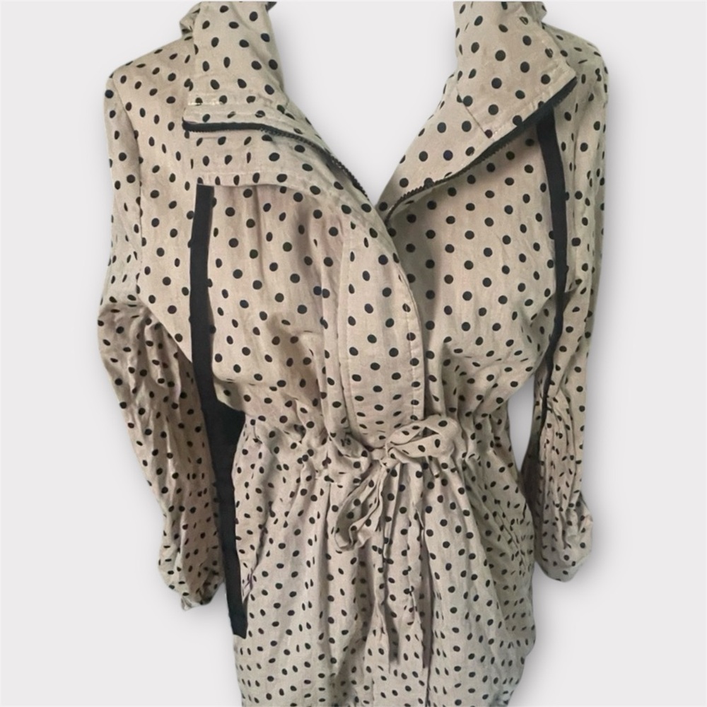 Tulle Beige Polka Dot Utility Jacket